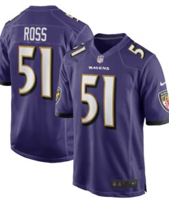 Men's Baltimore Ravens Josh Ross Purple Game Player Jersey JS7966 nicesnker