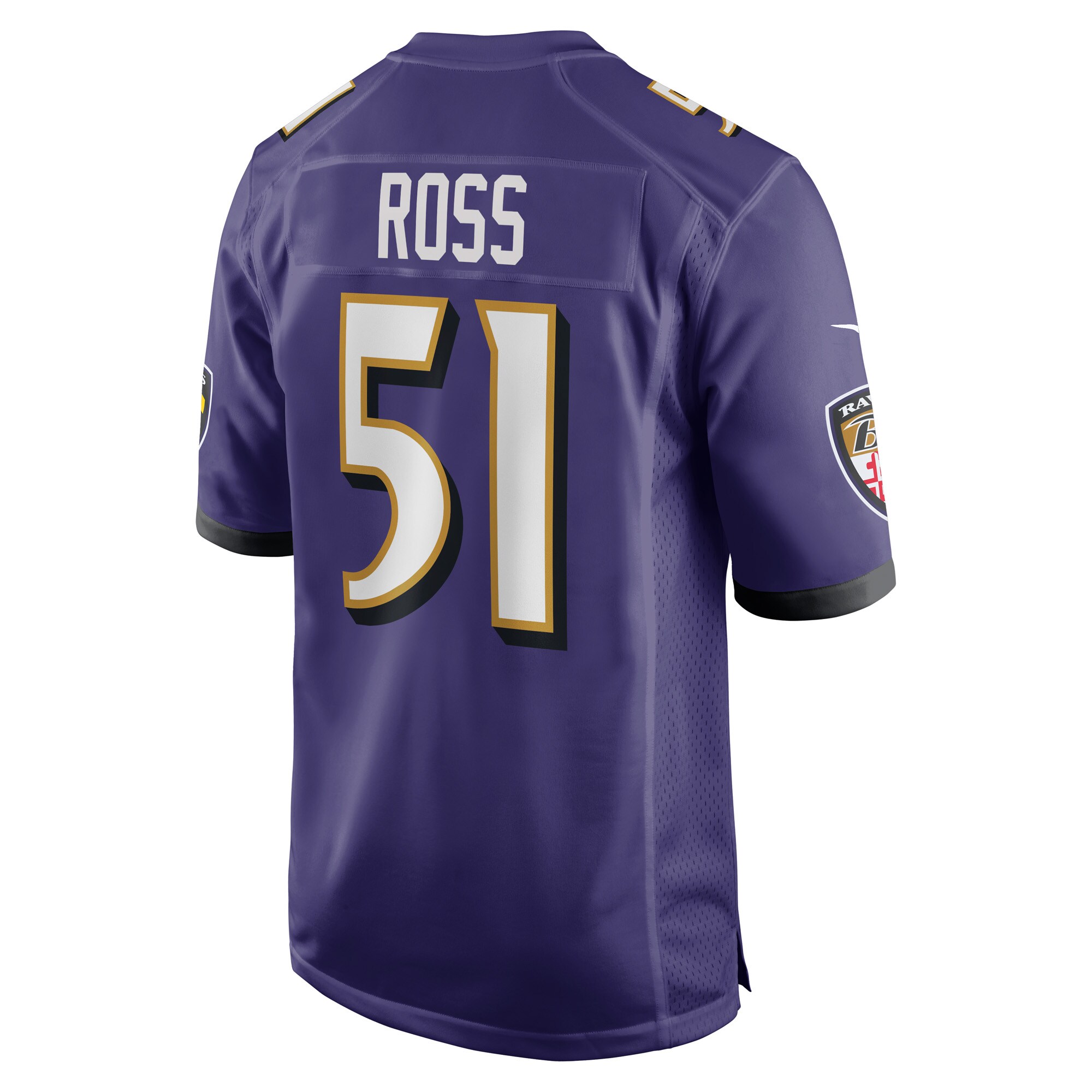 Men's Baltimore Ravens Josh Ross Purple Game Player Jersey JS7966 nicesnker - Image 3