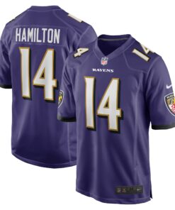 Men's Baltimore Ravens Kyle Hamilton Purple Player Game Jersey JS1315 nicesnker