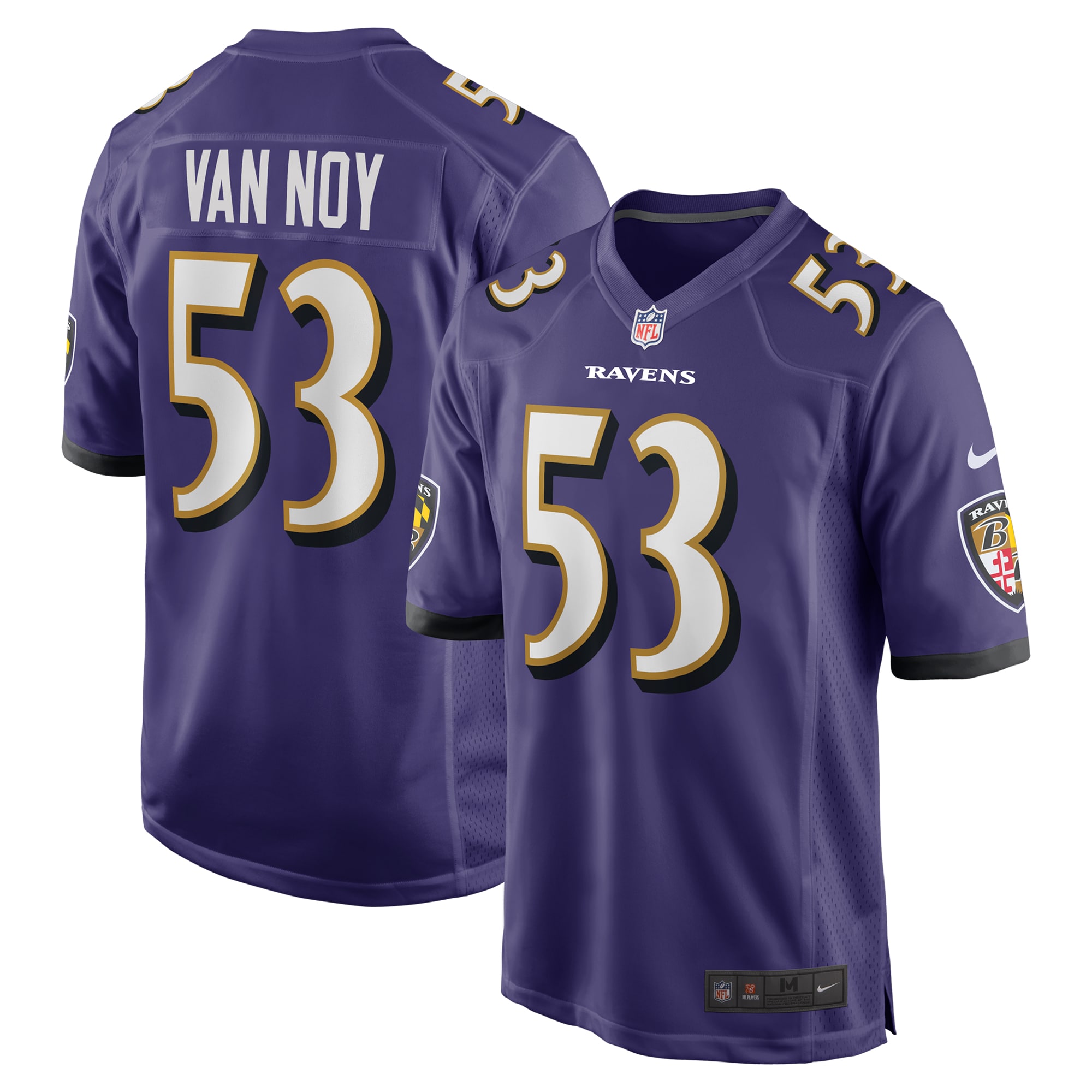 Men's Baltimore Ravens Kyle Van Noy Purple Team Game Jersey JS5421 nicesnker