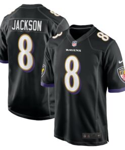 Men's Baltimore Ravens Lamar Jackson Black Alternate Game Jersey JS1334 nicesnker