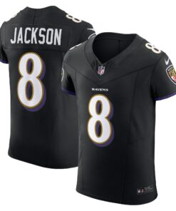 Men's Baltimore Ravens Lamar Jackson Black Alternate Vapor F.U.S.E. Elite Jersey JS9454 nicesnker