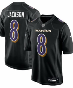 Men's Baltimore Ravens Lamar Jackson Carbon Black Fashion Jersey JS6607 nicesnker