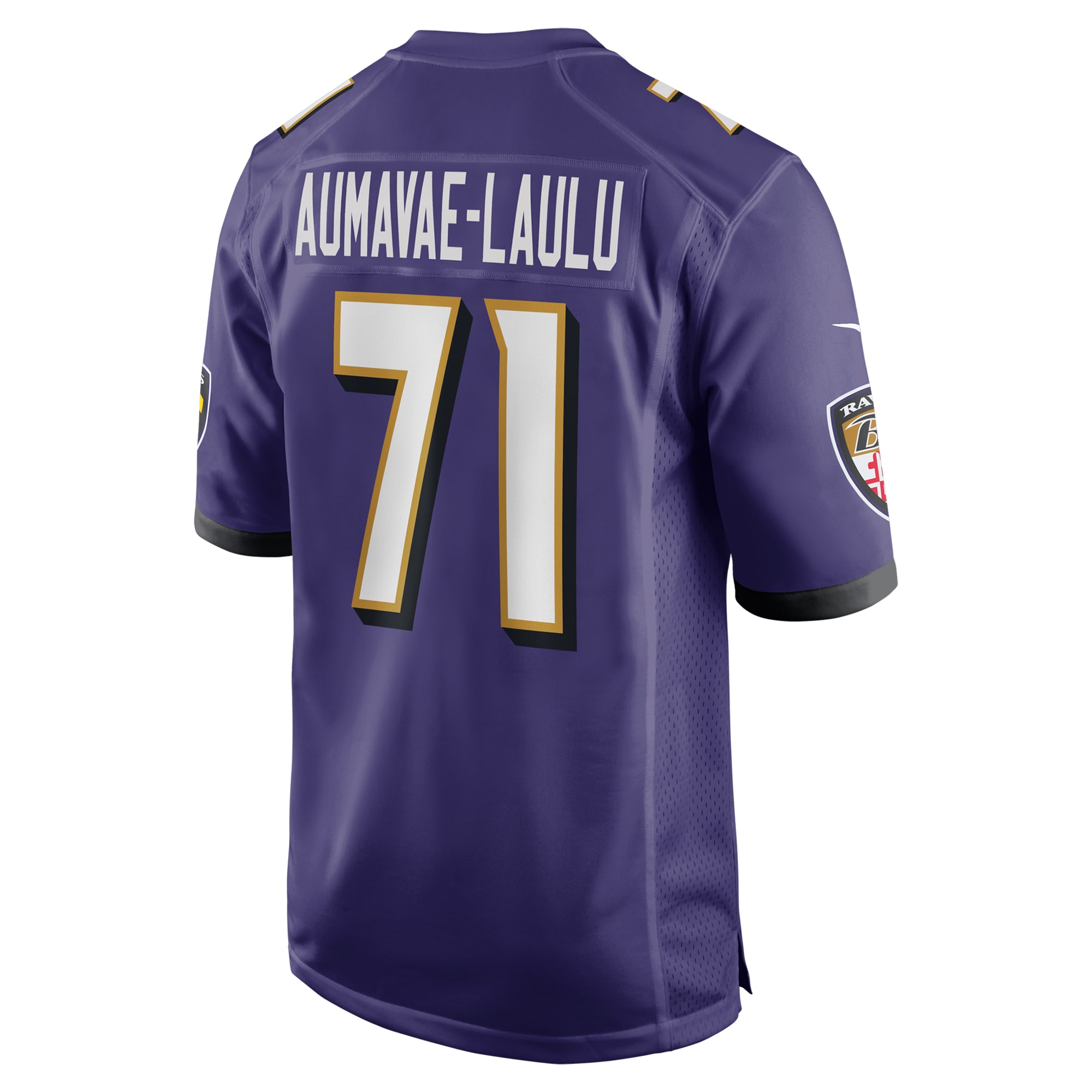 Men's Baltimore Ravens Malaesala Aumavae-Laulu Purple Team Game Jersey JS2195 nicesnker - Image 3