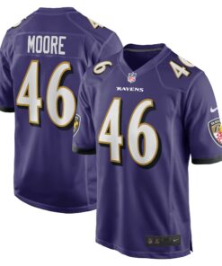 Men's Baltimore Ravens Nick Moore Purple Game Jersey JS4171 nicesnker