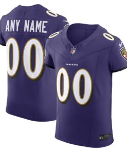 Men's Baltimore Ravens Purple Vapor F.U.S.E. Elite Custom Jersey JS4535 nicesnker