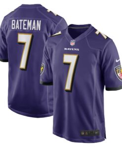 Men's Baltimore Ravens Rashod Bateman Purple Game Player Jersey JS6855 nicesnker