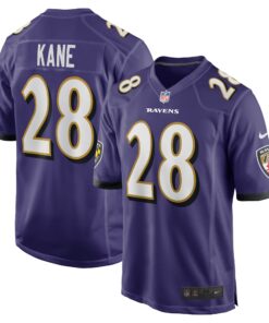 Men's Baltimore Ravens Sanoussi Kane Purple Team Game Jersey JS9623 nicesnker