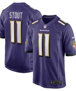 Men's Baltimore Ravens Stout Purple Player Game Jersey JS3687 nicesnker