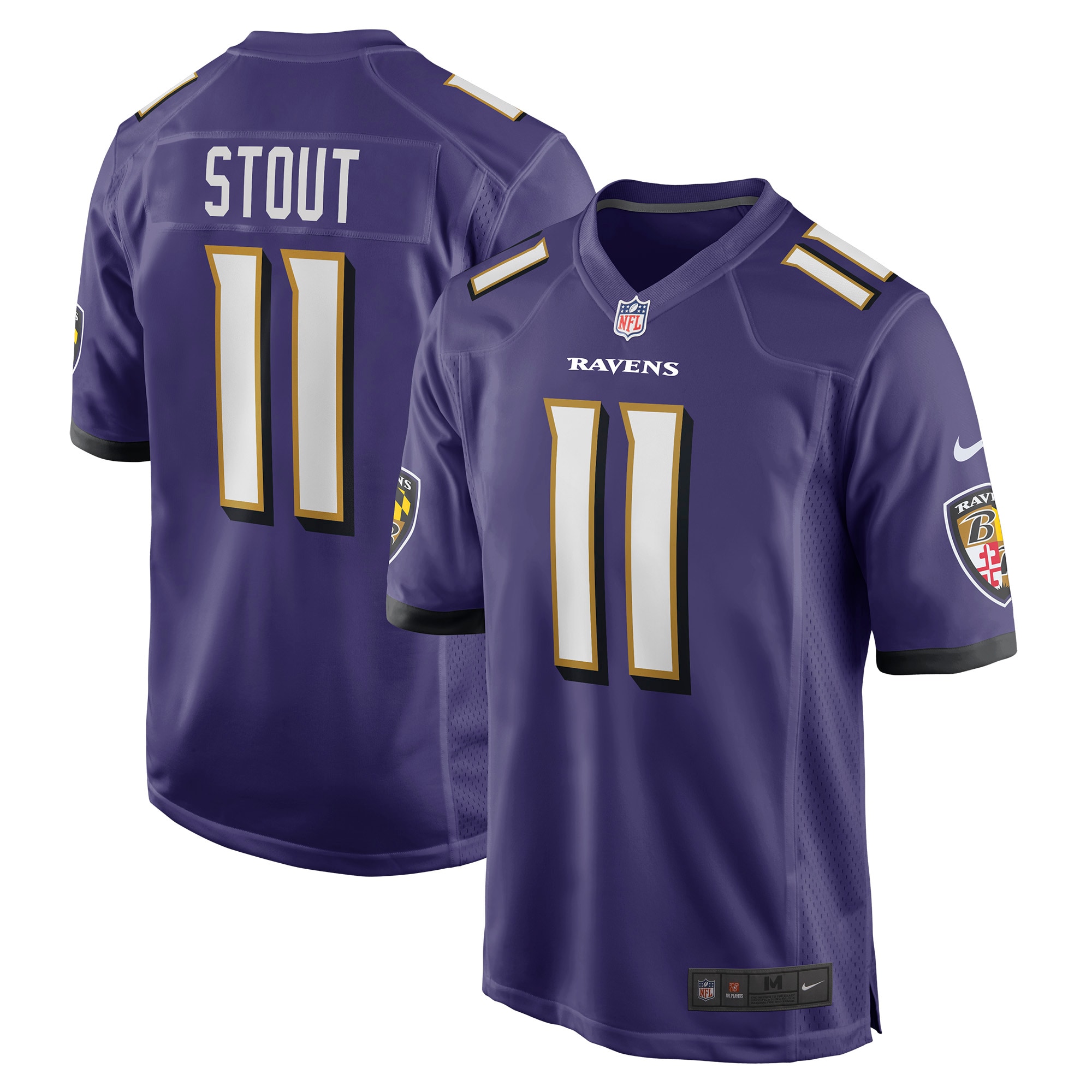 Men's Baltimore Ravens Stout Purple Player Game Jersey JS3687 nicesnker