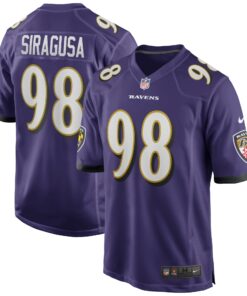Men's Baltimore Ravens Tony Siragusa Purple Game Retired Player Jersey JS5126 nicesnker