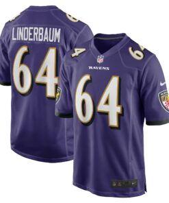 Men's Baltimore Ravens Tyler Linderbaum Purple Player Game Jersey JS4542 nicesnker