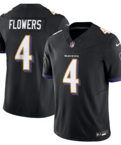 Men's Baltimore Ravens Zay Flowers Black Alternate Vapor F.U.S.E. Limited Jersey JS9831 nicesnker