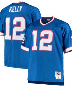 Men's Buffalo Bills Jim Kelly Mitchell & Ness Royal Big & Tall 1990 Retired Player Jersey JS6451 nicesnker