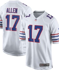 Men's Buffalo Bills Josh Allen White Alternate Game Player Jersey JS8457 nicesnker