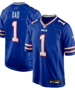Men's Buffalo Bills Number 1 Dad Royal Game Jersey JS4664 nicesnker