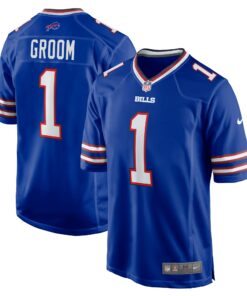 Men's Buffalo Bills Number 1 Groom Royal Game Jersey JS9742 nicesnker