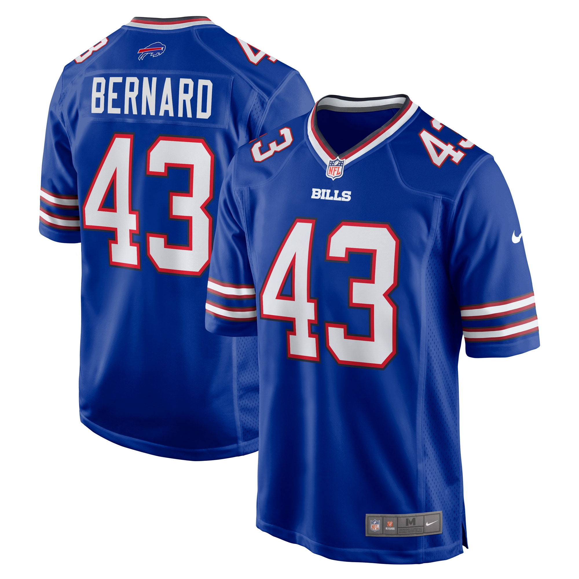 Men's Buffalo Bills Terrel Bernard Royal Game Player Jersey JS5113 nicesnker