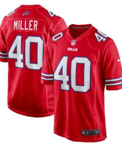 Men's Buffalo Bills Von Miller Red Alternate Game Jersey JS4268 nicesnker