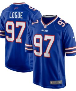 Men's Buffalo Bills Zion Logue Royal Team Game Jersey JS5540 nicesnker