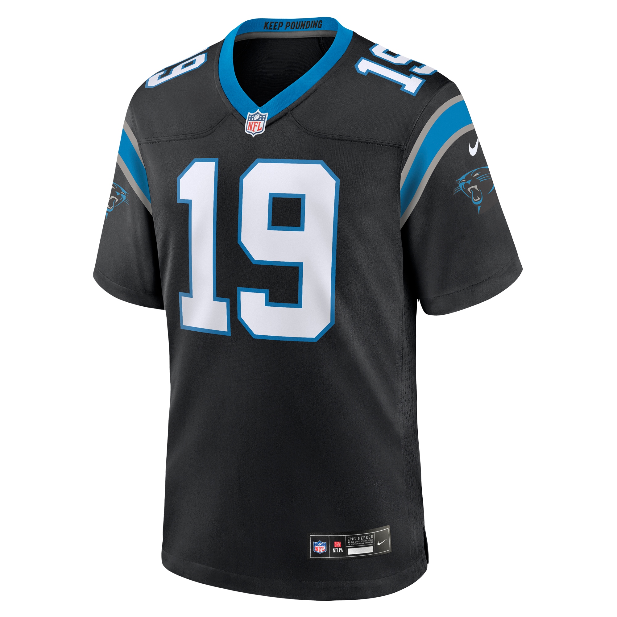 Men's Carolina Panthers Adam Thielen Black Team Game Jersey JS1785 nicesnker - Image 2