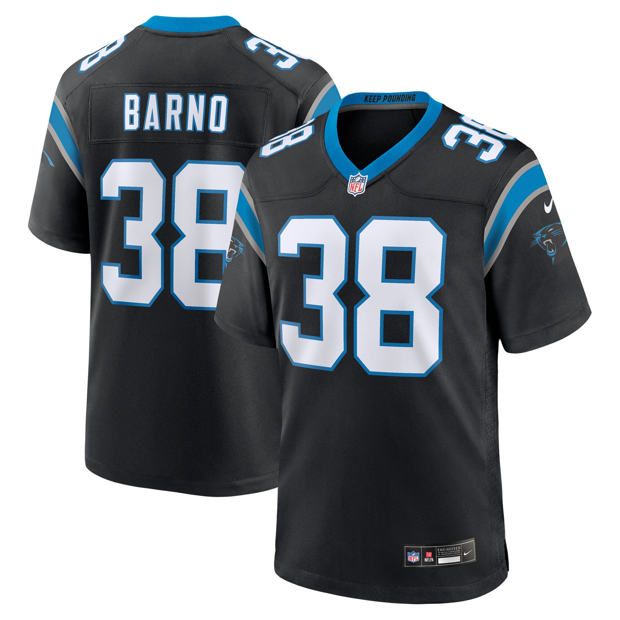 Men's Carolina Panthers Amar? Barno Black Game Jersey JS3267 nicesnker