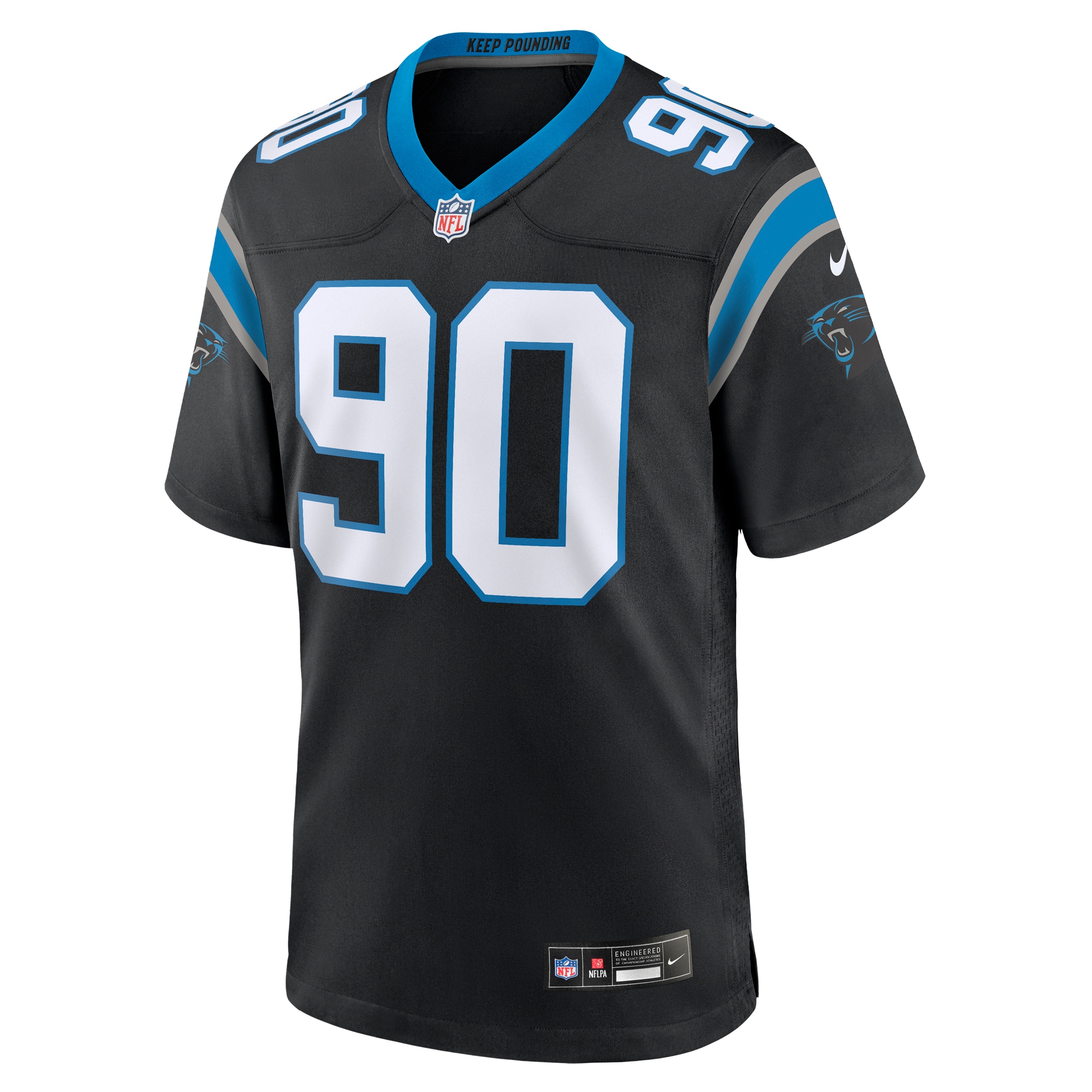 Men's Carolina Panthers Amare Barno Black Team Game Jersey JS2831 nicesnker - Image 2