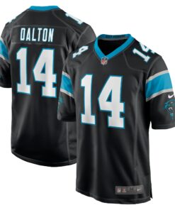 Men's Carolina Panthers Andy Dalton Black Game Player Jersey JS2626 nicesnker