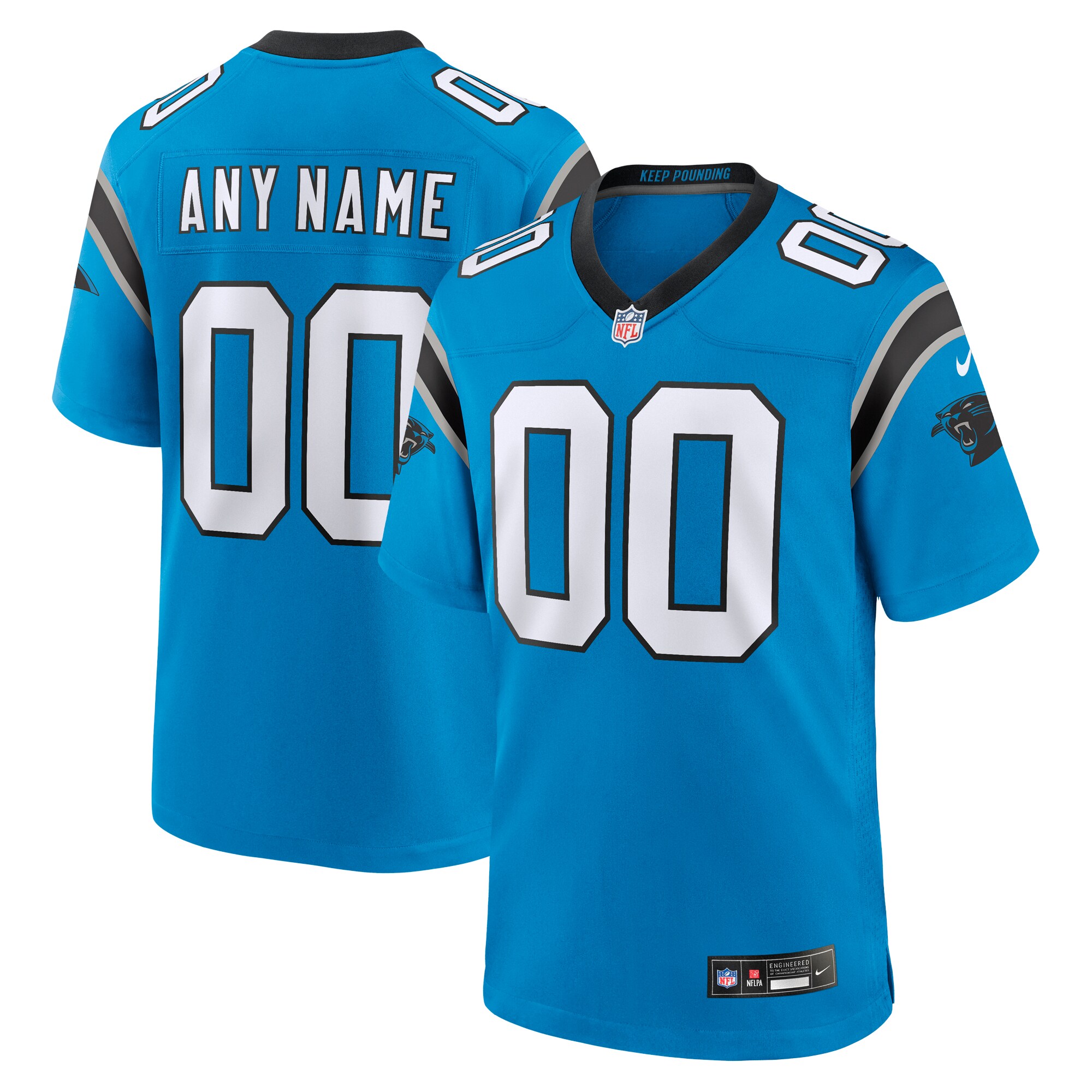 Men's Carolina Panthers Blue Alternate Custom Game Jersey JS4636 nicesnker