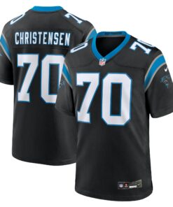 Men's Carolina Panthers Brady Christensen Black Team Game Jersey JS4240 nicesnker