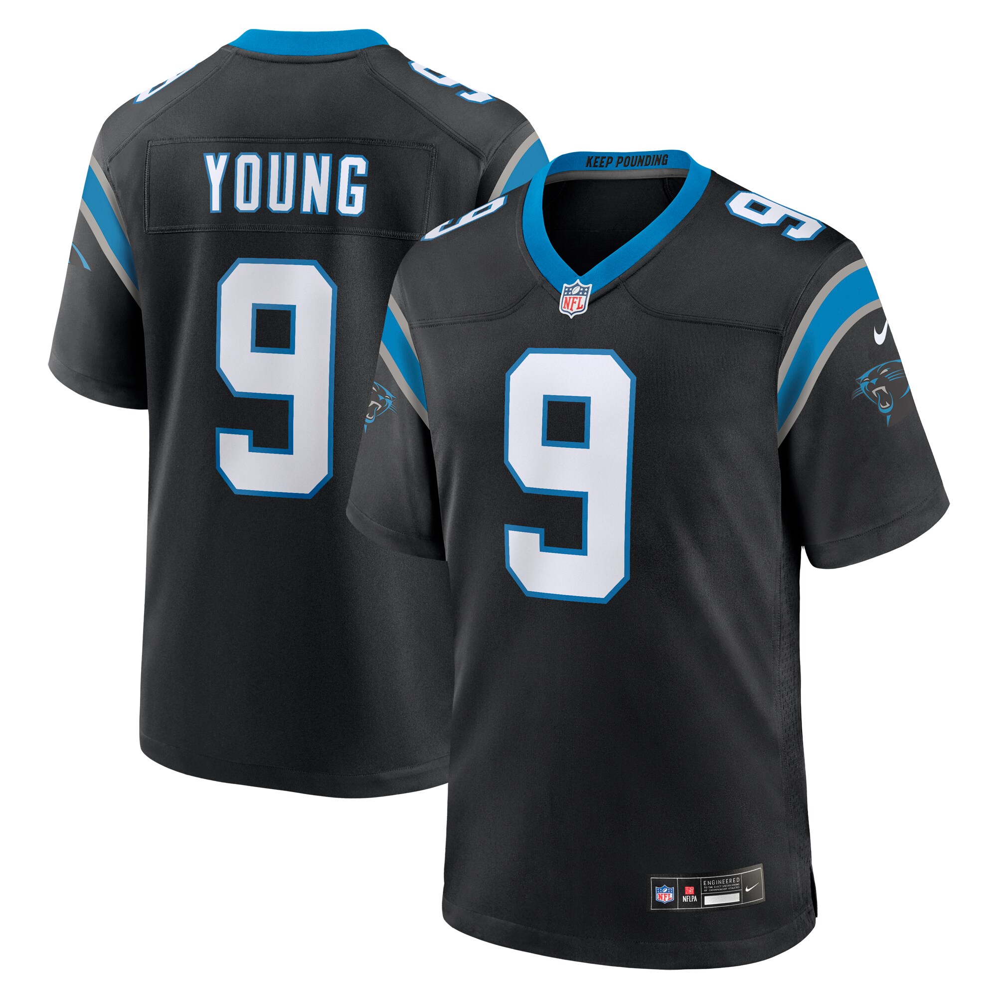 Men's Carolina Panthers Bryce Young Black Team Game Jersey JS8217 nicesnker