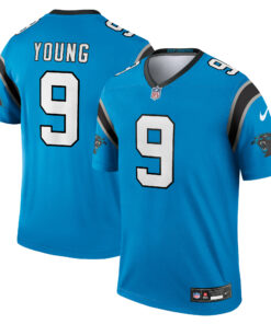 Men's Carolina Panthers Bryce Young Blue Alternate Legend Player Performance Top JS4241 nicesnker