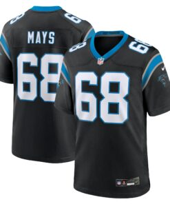 Men's Carolina Panthers Cade Mays Black Team Game Jersey JS6567 nicesnker