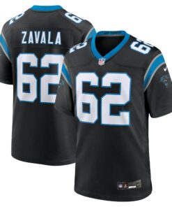 Men's Carolina Panthers Chandler Zavala Black Game Jersey JS1121 nicesnker