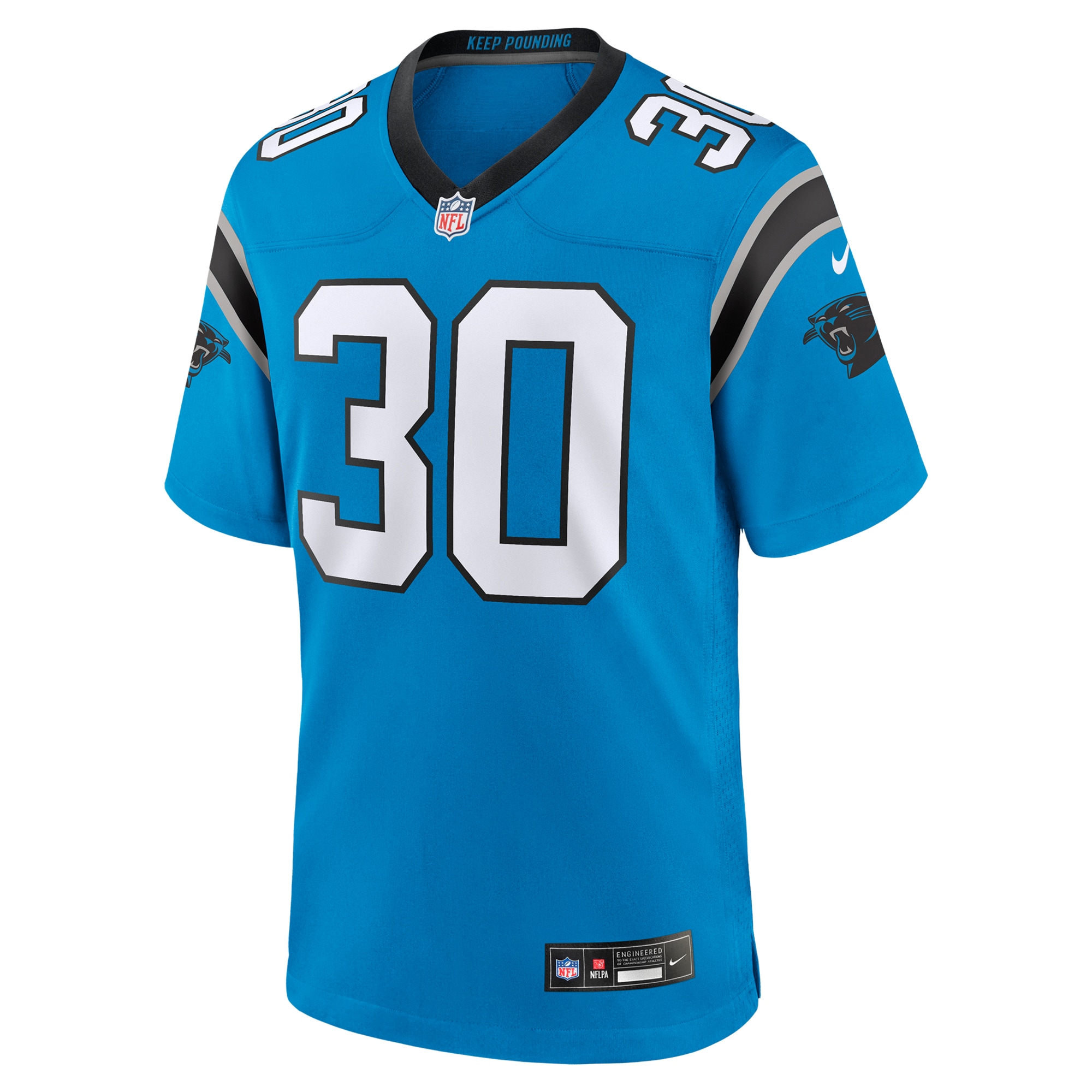 Men's Carolina Panthers Chuba Hubbard Blue Alternate Game Jersey JS4969 nicesnker - Image 2