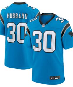 Men's Carolina Panthers Chuba Hubbard Blue Alternate Game Jersey JS4969 nicesnker