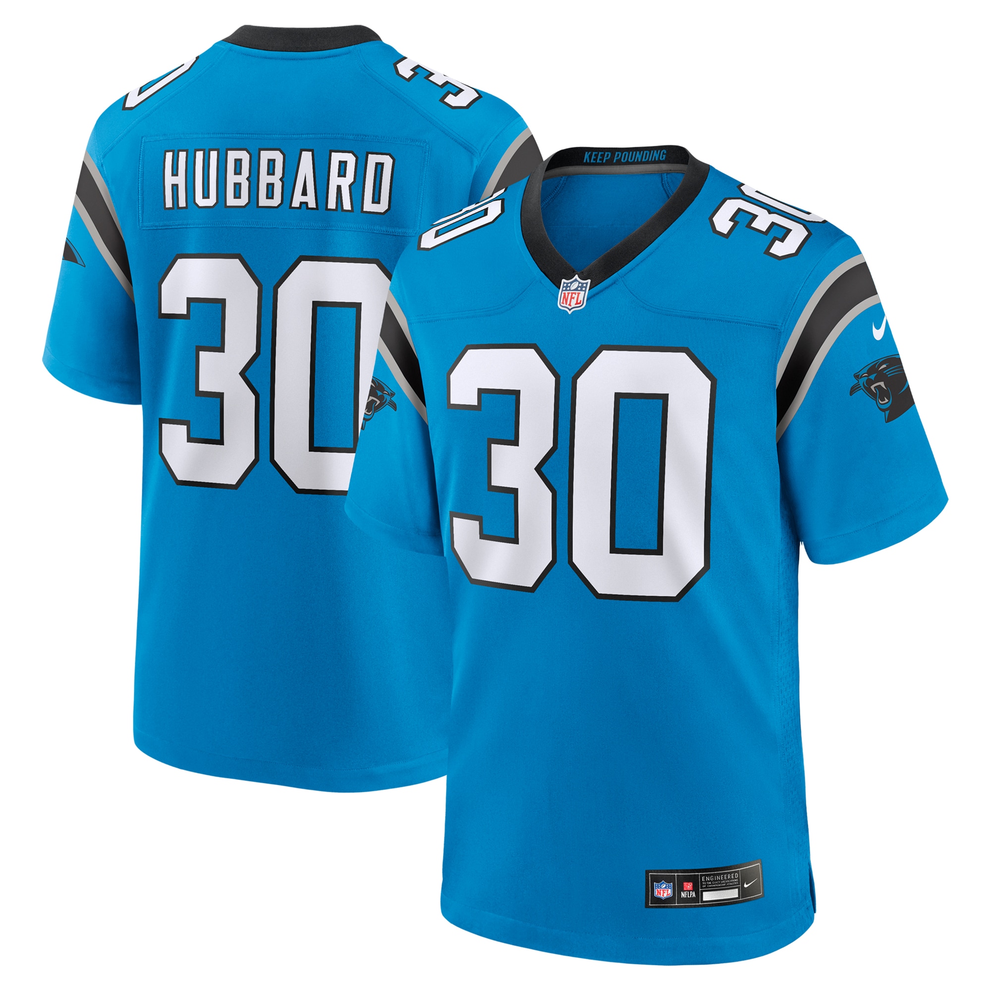 Men's Carolina Panthers Chuba Hubbard Blue Alternate Game Jersey JS4969 nicesnker