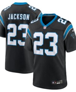 Men's Carolina Panthers Dane Jackson Black Game Jersey JS7925 nicesnker