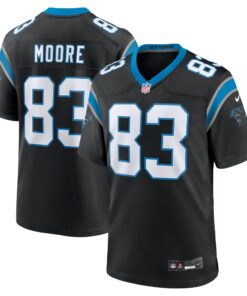 Men's Carolina Panthers David Moore Black Game Jersey JS9138 nicesnker