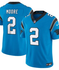 Men's Carolina Panthers D.J. Moore Blue Vapor F.U.S.E. Limited Jersey JS1983 nicesnker