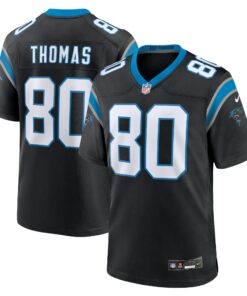 Men's Carolina Panthers Ian Thomas Black Team Game Jersey JS8777 nicesnker
