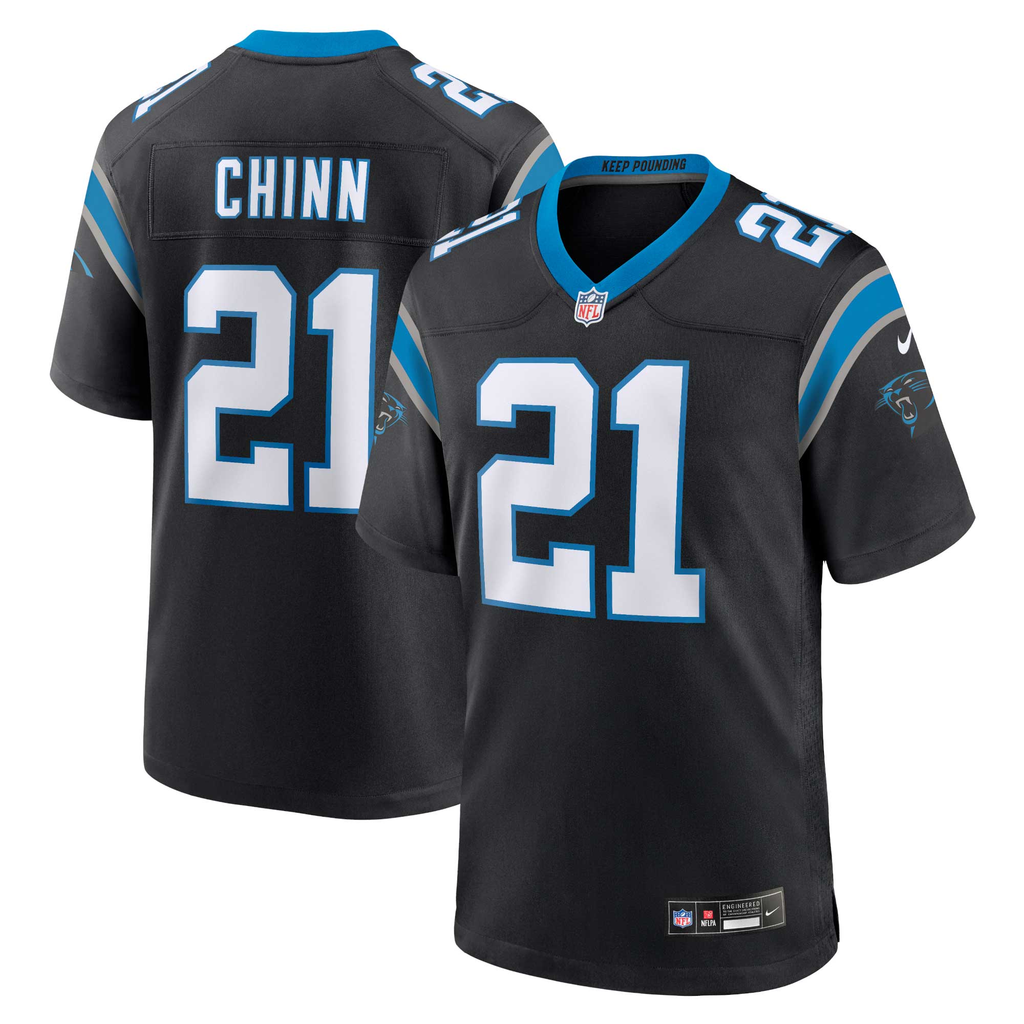 Men's Carolina Panthers Jeremy Chinn Black Game Jersey JS1625 nicesnker
