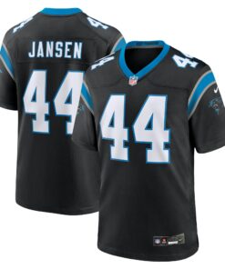 Men's Carolina Panthers J.J. Jansen Black Team Game Jersey JS8612 nicesnker