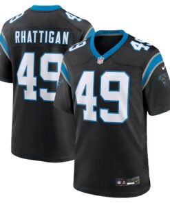 Men's Carolina Panthers Jon Rhattigan Black Game Jersey JS2336 nicesnker