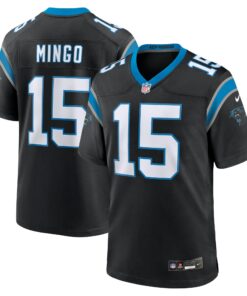 Men's Carolina Panthers Jonathan Mingo Black Game Jersey JS5524 nicesnker