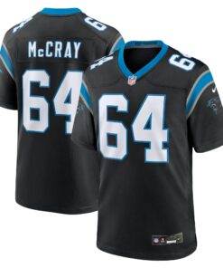 Men's Carolina Panthers Justin McCray Black Team Game Jersey JS9619 nicesnker