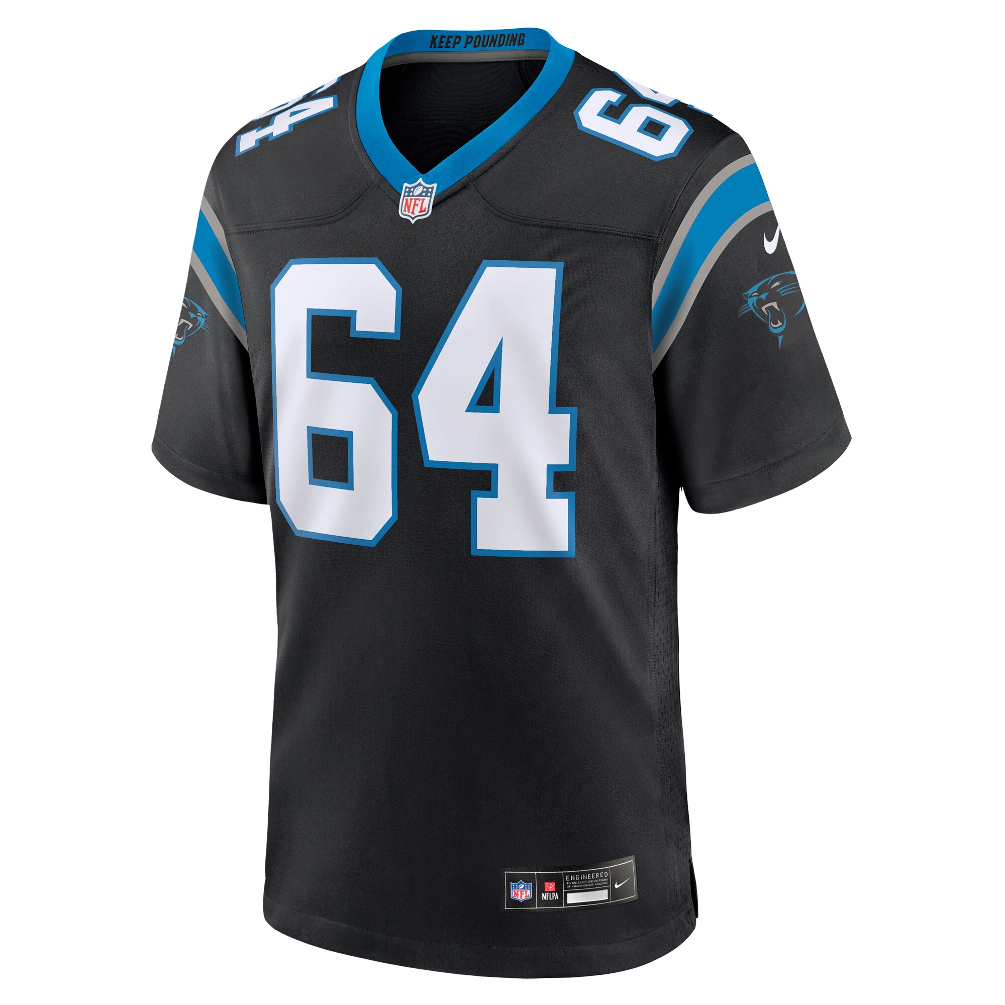 Men's Carolina Panthers Justin McCray Black Team Game Jersey JS9619 nicesnker - Image 2