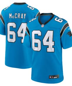 Men's Carolina Panthers Justin McCray Blue Alternate Game Jersey JS8179 nicesnker