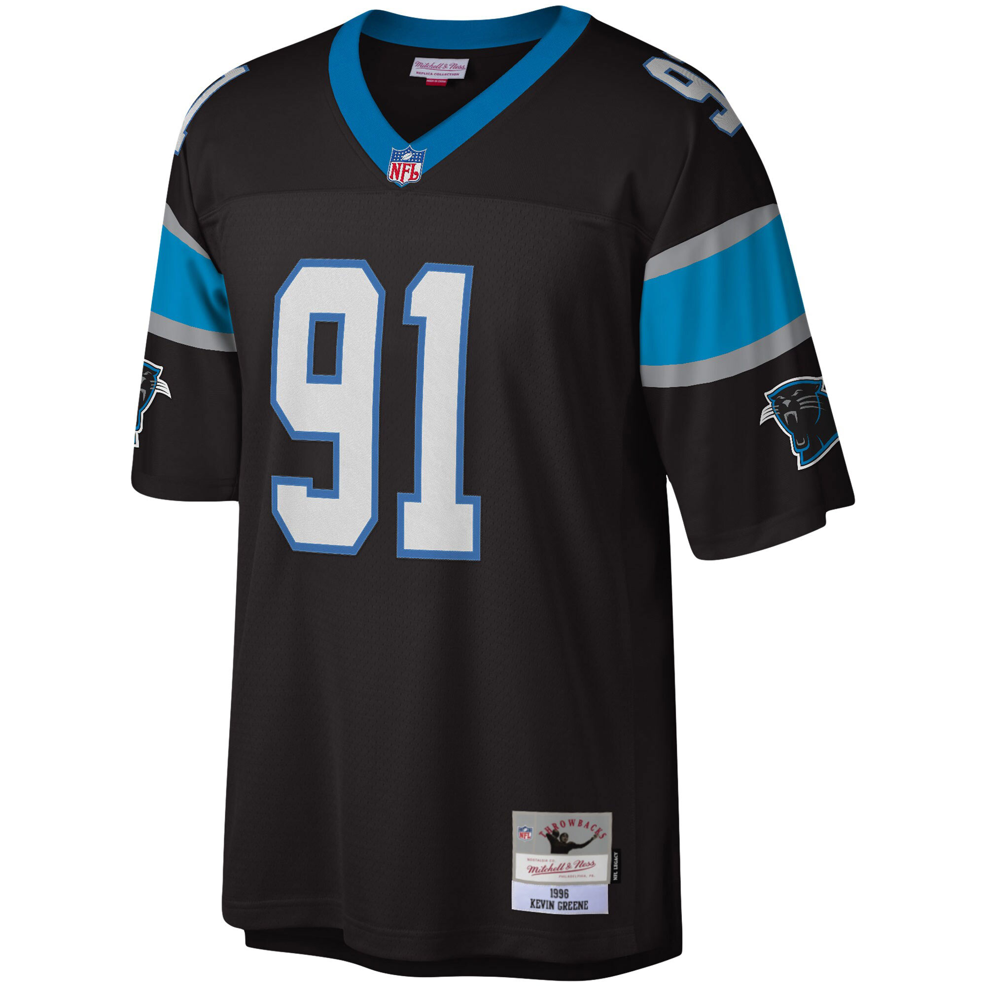 Men's Carolina Panthers Kevin Greene Mitchell & Ness Black Big & Tall 1996 Retired Player Jersey JS8239 nicesnker - Image 2