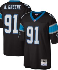 Men's Carolina Panthers Kevin Greene Mitchell & Ness Black Big & Tall 1996 Retired Player Jersey JS8239 nicesnker